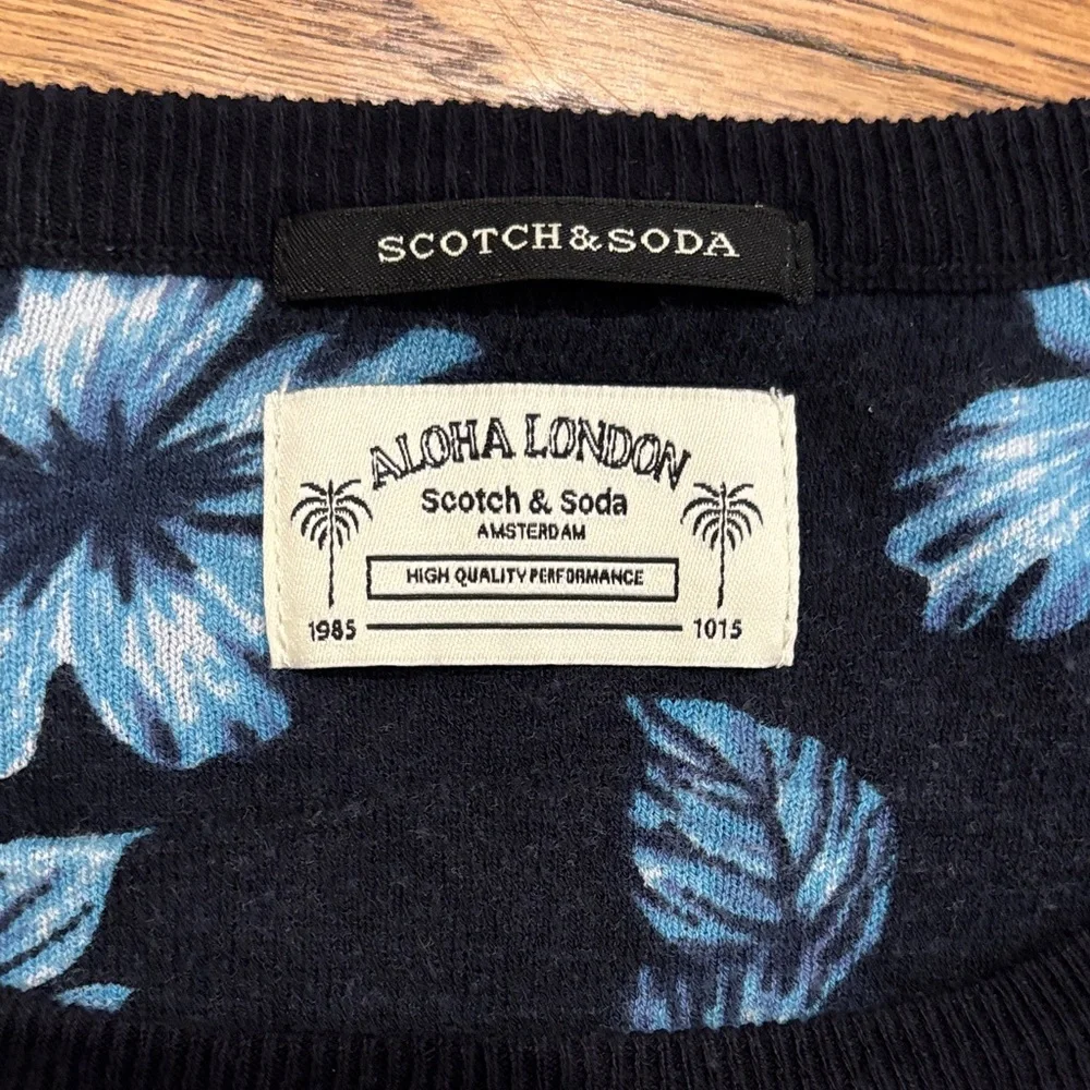 Scotch and Soda Aloha Collection Black and White Stripe Top XL